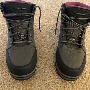 Sketcher no slip steal toe work boots